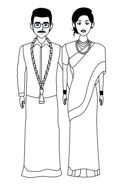 siyah beyaz hint aile avatar çizgi film karakteri