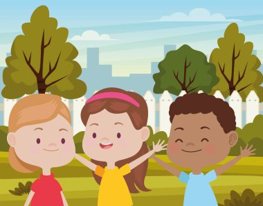 Sevimli mutlu çocuklar eğleniyor