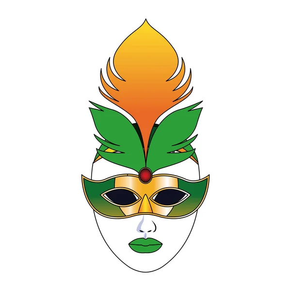 Icône de masque de carnaval, design plat coloré — Image vectorielle