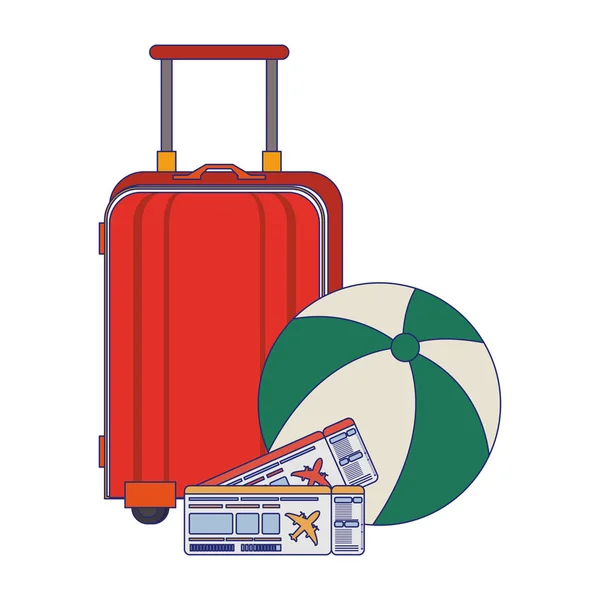 Vacances d'été et dessins animés de voyage — Image vectorielle