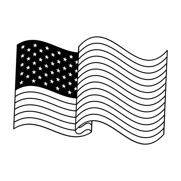 EUA independência 4th julho desenhos animados em preto e branco —  Vetores de Stock