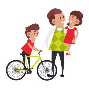 babalar günü aile kutlama karikatür