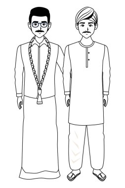 siyah beyaz hint aile avatar çizgi film karakteri