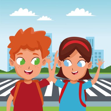 sevimli sevimli çocuk çocukluk karikatür