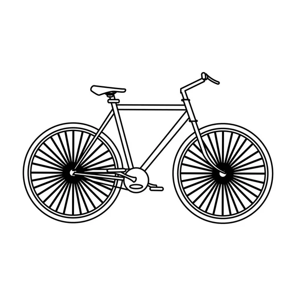 Bicicletta corsa sport cartone animato in bianco e nero — Vettoriale Stock