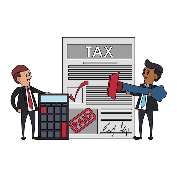 State government taxes business cartoon — Stock Vector