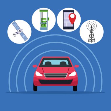 gps konum araba servis konsepti