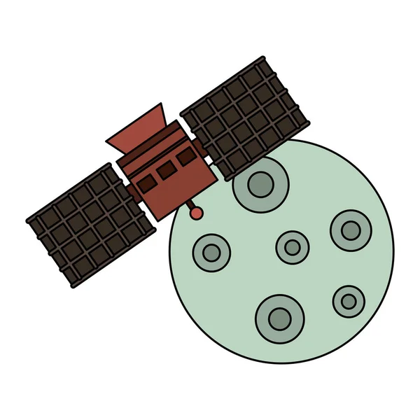 孤立的月球和空间卫星符号 — 图库矢量图片