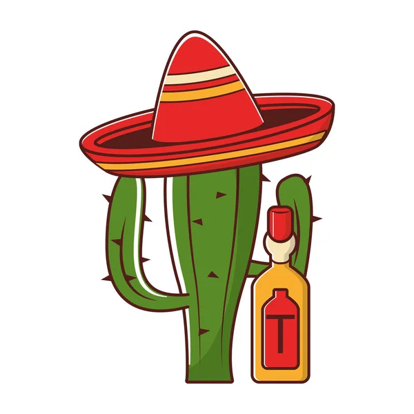 Cultura mexicana y alimentos dibujos animados — Vector de stock