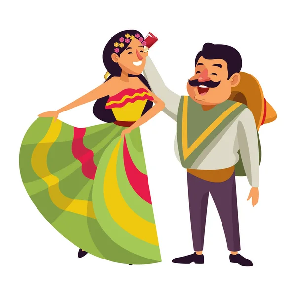 Ícone da cultura tradicional mexicana desenhos animados — Vetor de Stock