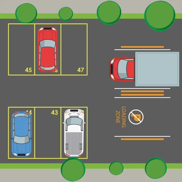 Parking zone TopView — Stockvector