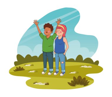 Gençler arkadaşlar gülümseyerek ve tebrik