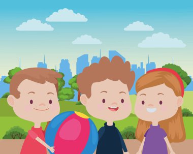 Sevimli mutlu çocuklar eğleniyor