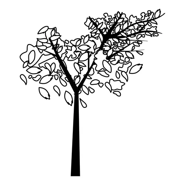 Automne arbre plante saison isolé icône — Image vectorielle