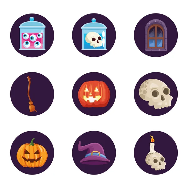 Bundel van Halloween set pictogrammen — Stockvector