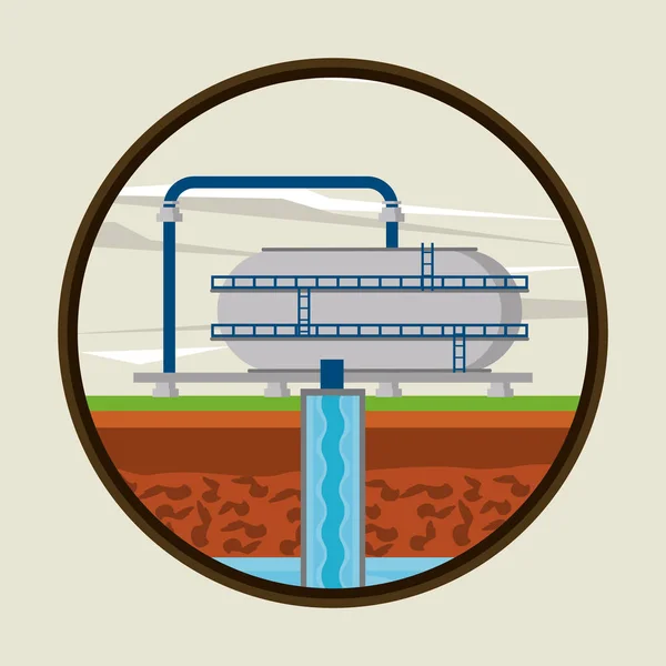 Olie-en Petroleum pomp rond icoon — Stockvector