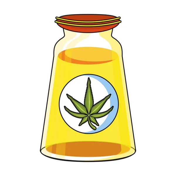 Cannabis martihuana sativa chanvre dessin animé — Image vectorielle