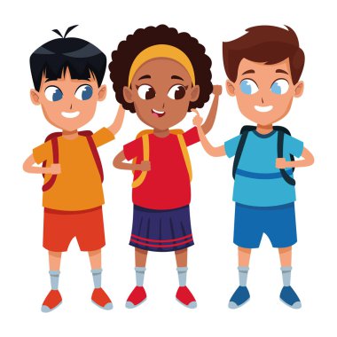 çocukluk sevimli okul öğrencileri karikatür
