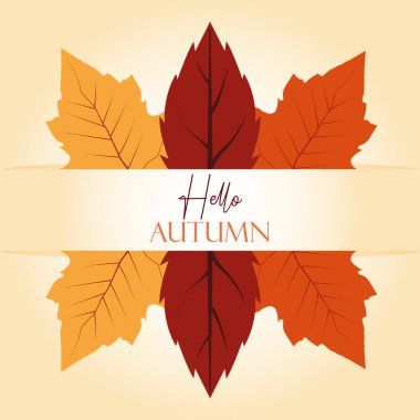 Merhaba güz sezonu yapraklı çerçevesi