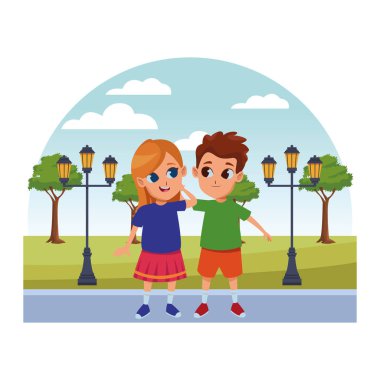 Çocuklar eğleniyor ve çizgi film oynuyorlar.