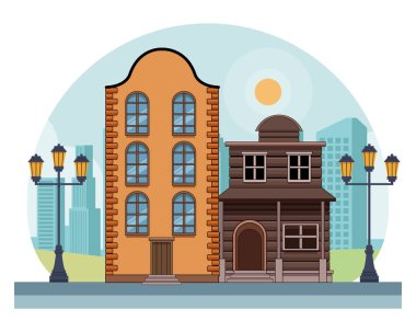 Kentsel binalar ve şehir mimarisi siyah beyaz