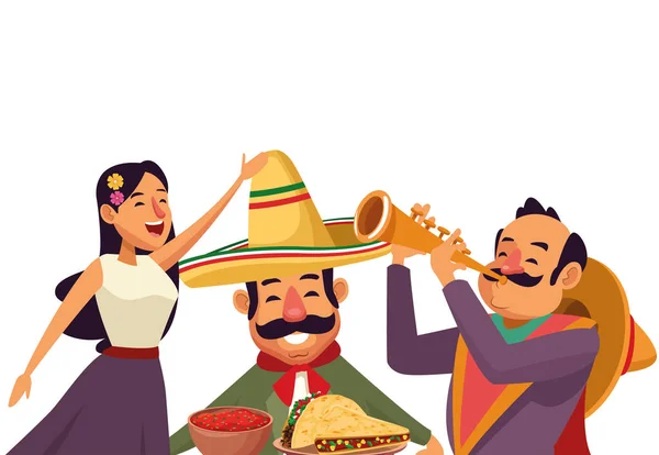 Ícone da cultura tradicional mexicana desenhos animados — Vetor de Stock