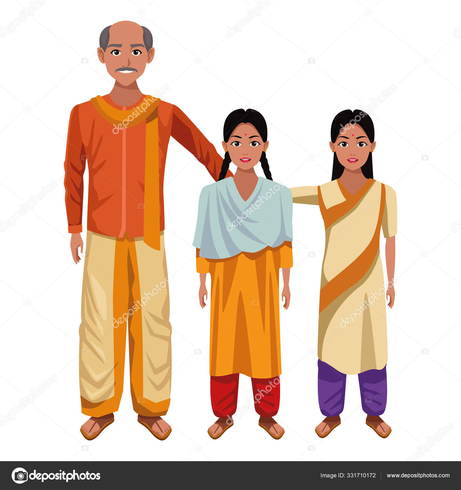 Indian family avatar cartoon character Stock Vector Image by ©jemastock  #331710172