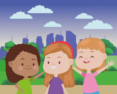 Sevimli mutlu çocuklar eğleniyor