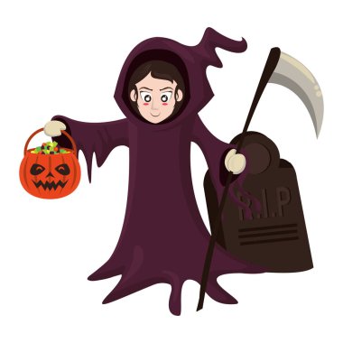 Cadılar Bayramı karakterinin komik kostümü