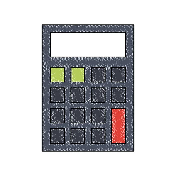 Calculator Math apparaat krabbelen — Stockvector