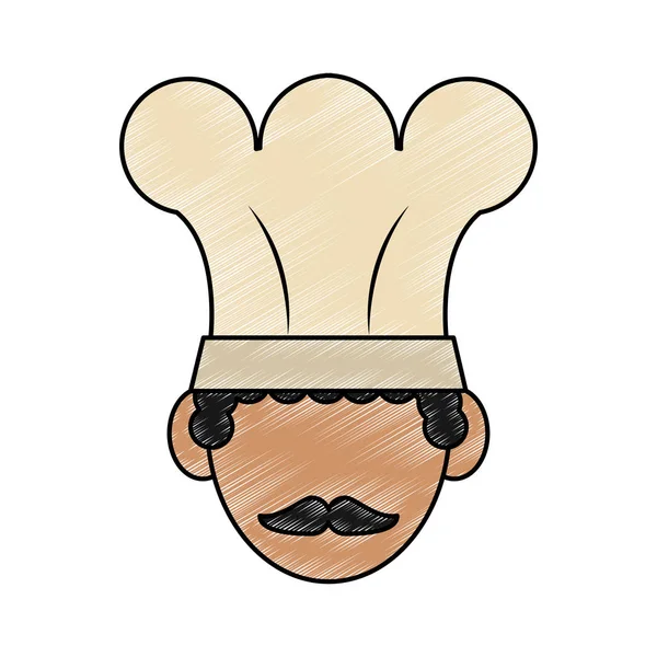 Chef head avatar scribble — Stock Vector