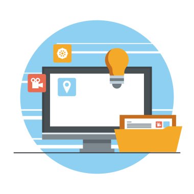 Teknoloji aygıtı eletronik modern cihaz çizgi filmi