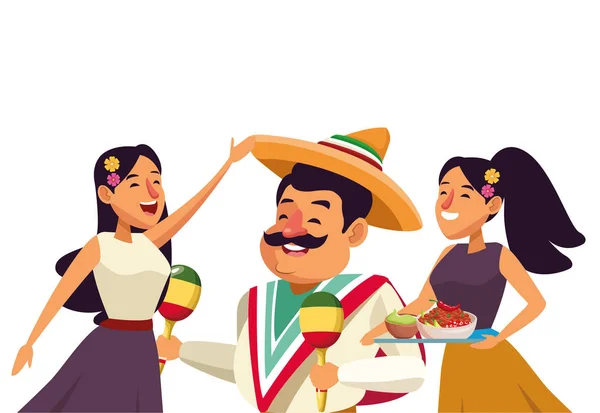 Ícone da cultura tradicional mexicana desenhos animados — Vetor de Stock