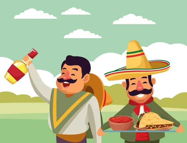 Cultura tradicional mexicana icono de dibujos animados — Vector de stock