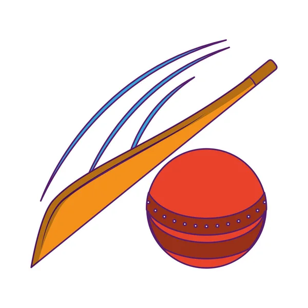 Cricket equiment elements icon cartoon — 스톡 벡터