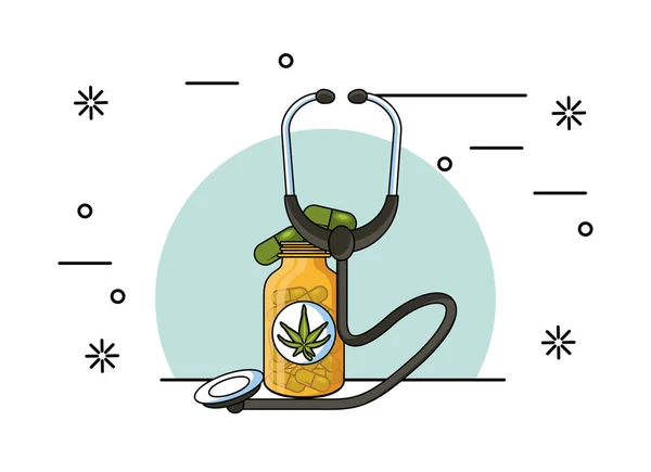 Cannabis natürliche Medizin — Stockvektor