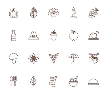 Bir sürü şükran günü simgesi