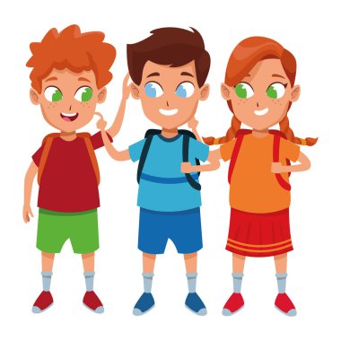 çocukluk sevimli okul öğrencileri karikatür