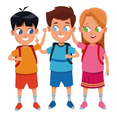 çocukluk sevimli okul öğrencileri karikatür