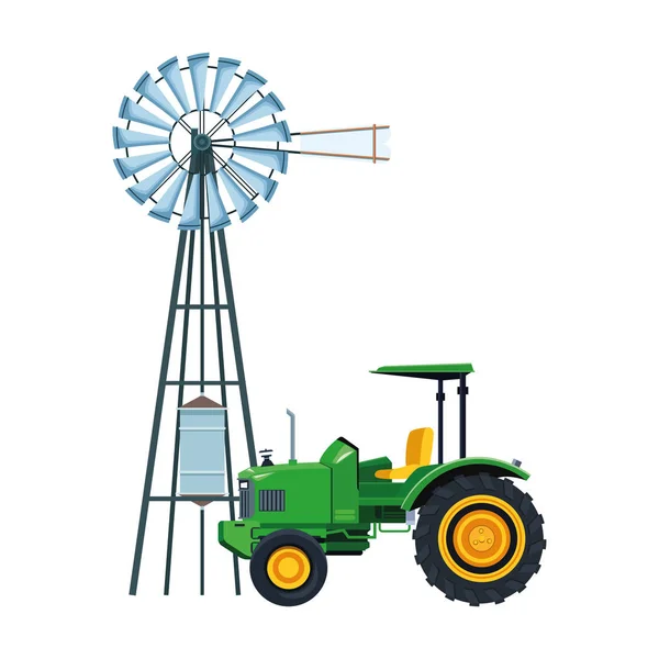 Conception de camions et de moulins agricoles — Image vectorielle