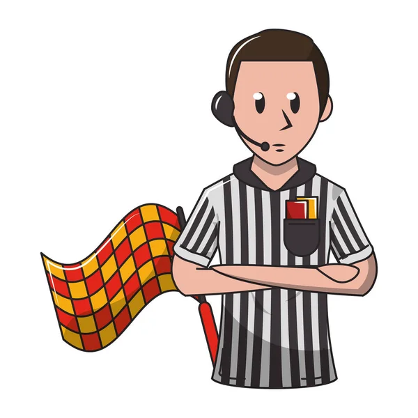 Árbitro de fútbol deporte dibujos animados aislados — Vector de stock