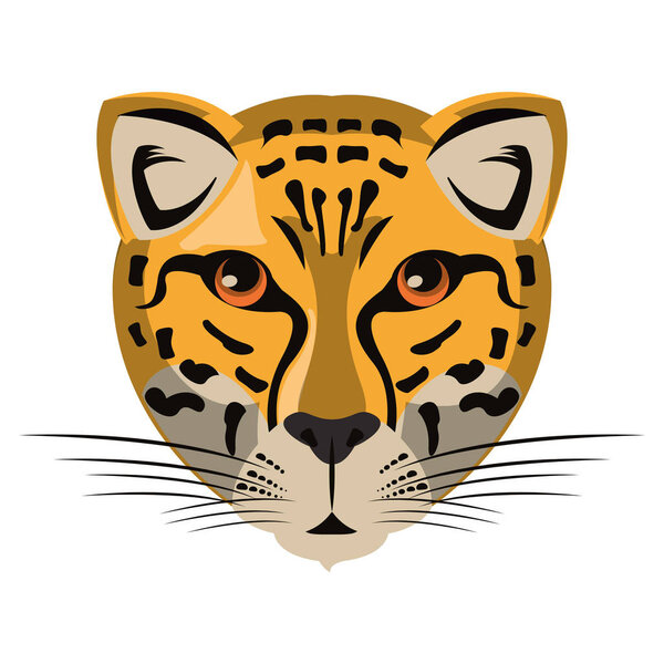 Leopard wildlife animal head cartoon isolated