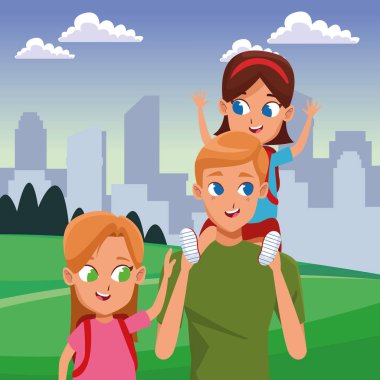 Çocuklu bekar bir aile babası.