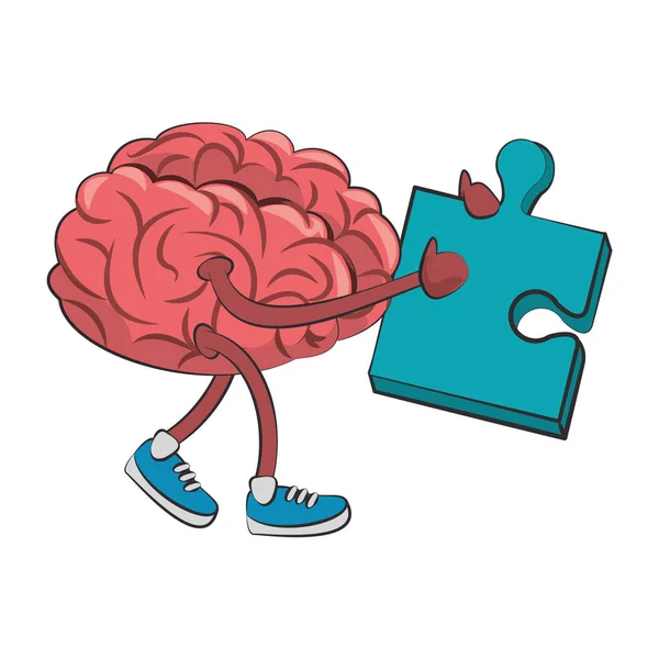 Inteligencia cerebral humana y dibujos animados creatividad — Vector de stock