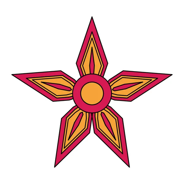 Квітка з пелюсткою круглого символу ізольована — стоковий вектор