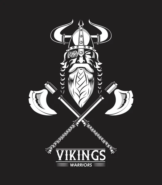 Vikings guerreiros impresso modelo de camiseta —  Vetores de Stock