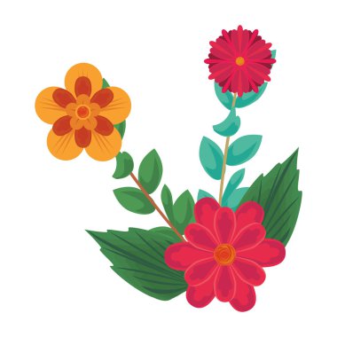 çiçekler tropikal bahar çiçek karikatür