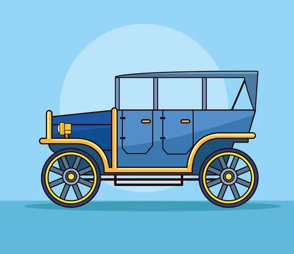 Antigüedad vehículo clásico vista lateral — Vector de stock