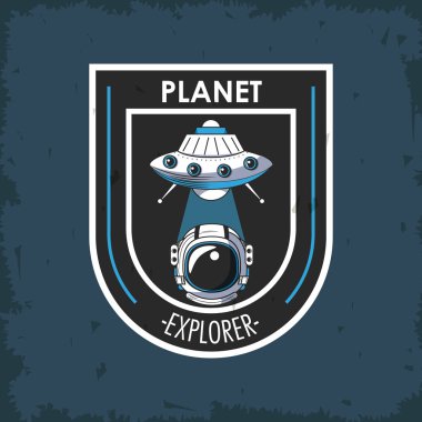 Uzay kaşifi yama amblemi tasarımı