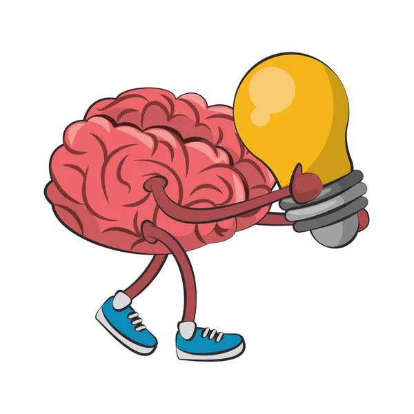 Inteligencia cerebral humana y dibujos animados creatividad — Vector de stock